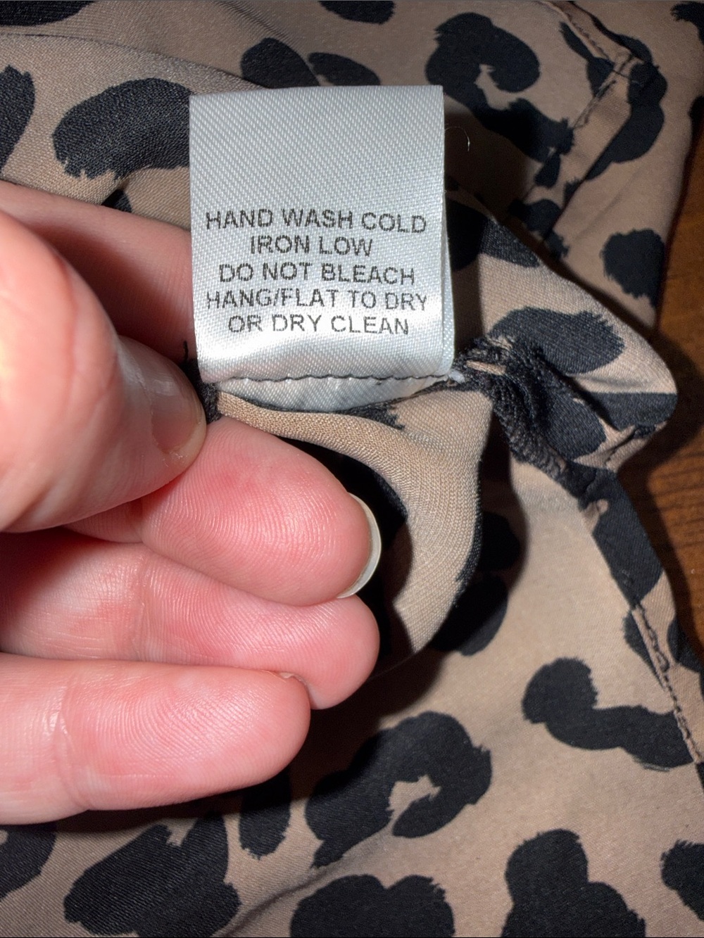 Leopard Print Button-Up Blouse in Tan and Black - Picture 4 of 10